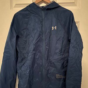 Men's Black Under Armour Zip-up Hoodie Running Jacket Size Large